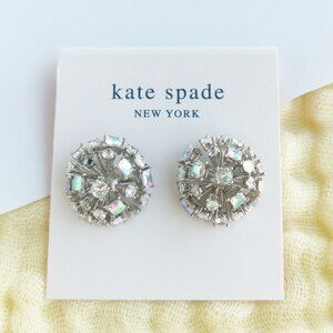 Authentic Kate Spade Beaming Bright Clear Crystal Silver Stud Earrings
